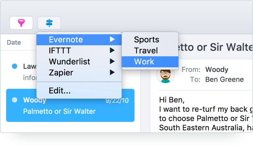 Create an Evernote Note from an Email