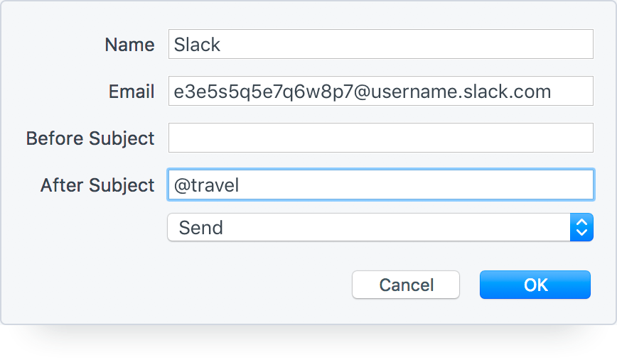 Create a Slack Message from an Email